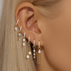 Gold Moonstone Charm for Hoop Earrings Charms for Hoop Earrings studhoop charm for hoop earrings moonstone pendent