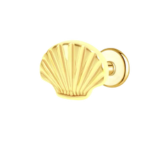 Sea Shell Flat Back Push Pin Earring Gold Piercing Stud Earring studhoop birthday gift flat back earrings flat back stud earrings gift for her push pin earrings push pin stud earrings sea sterling silver stud earring for helix stud earring for women Stud Earrings Stud Earrings for Helix Piercing stud earrings gold titanium earrings