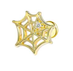 Gothic Spiderweb Flat Back Push Pin Earrings Gold Piercing Stud Earring studhoop birthday gift flat back earrings flat back stud earrings gift for her gothic earrings push pin earrings push pin stud earrings Spiderweb Earrings sterling silver stud earring for helix stud earring for women Stud Earrings Stud Earrings for Helix Piercing stud earrings gold titanium earrings