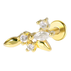 Leaf Flat Back Push Pin Earring Gold Piercing Stud Earring studhoop birthday gift butterfly flat back earrings flat back stud earrings gift for her push pin earrings push pin stud earrings sterling silver stud earring for helix stud earring for women Stud Earrings Stud Earrings for Helix Piercing stud earrings gold titanium earrings