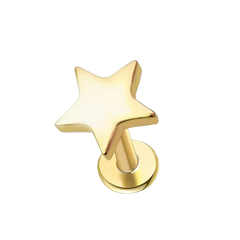 Gold Minimalist Star Stud Earring Gold Piercing Stud Earring studhoop birthday gift flat back earrings flat back stud earrings gift for her push pin earrings push pin stud earrings star star stud earring sterling silver stud earring for helix stud earring for women Stud Earrings Stud Earrings for Helix Piercing stud earrings gold titanium earrings