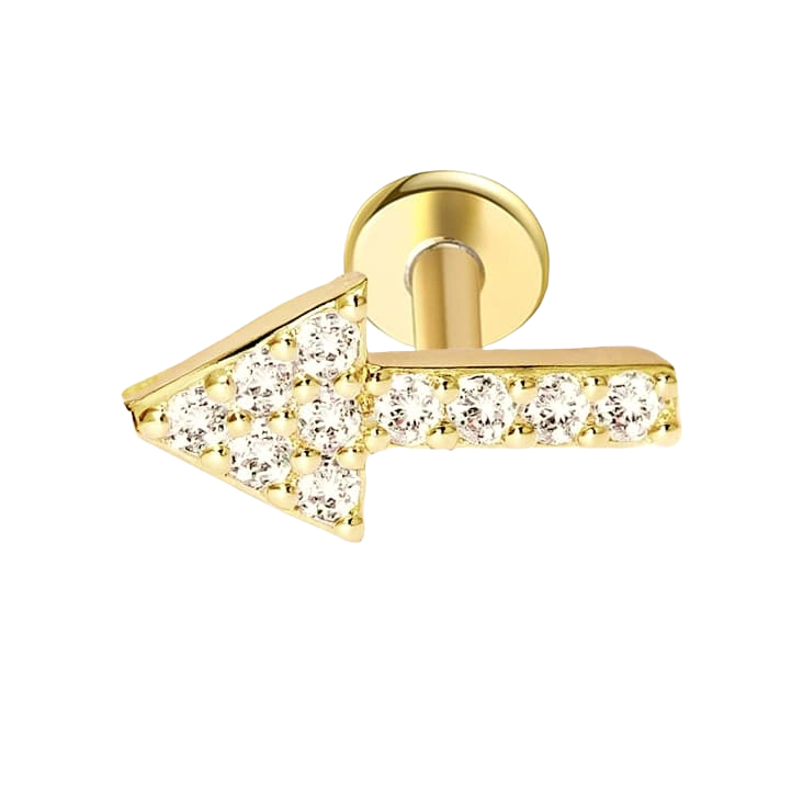 Arrow Flat Back Push Pin Earring Piercing Stud Earring studhoop birthday gift flat back earrings flat back stud earrings gift for her gothic earrings push pin earrings push pin stud earrings sterling silver stud earring for helix stud earring for women Stud Earrings Stud Earrings for Helix Piercing stud earrings gold titanium earrings