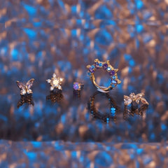 Purple Marquise Daith Hoop Earring Piercing Daith Ring studhoop amethyst birthstone amethyst earrings daith earrings daith hoop earrings daith piercing daith piercing jewelry daith ring septum ring star sterling silver White Cubic Zirconia