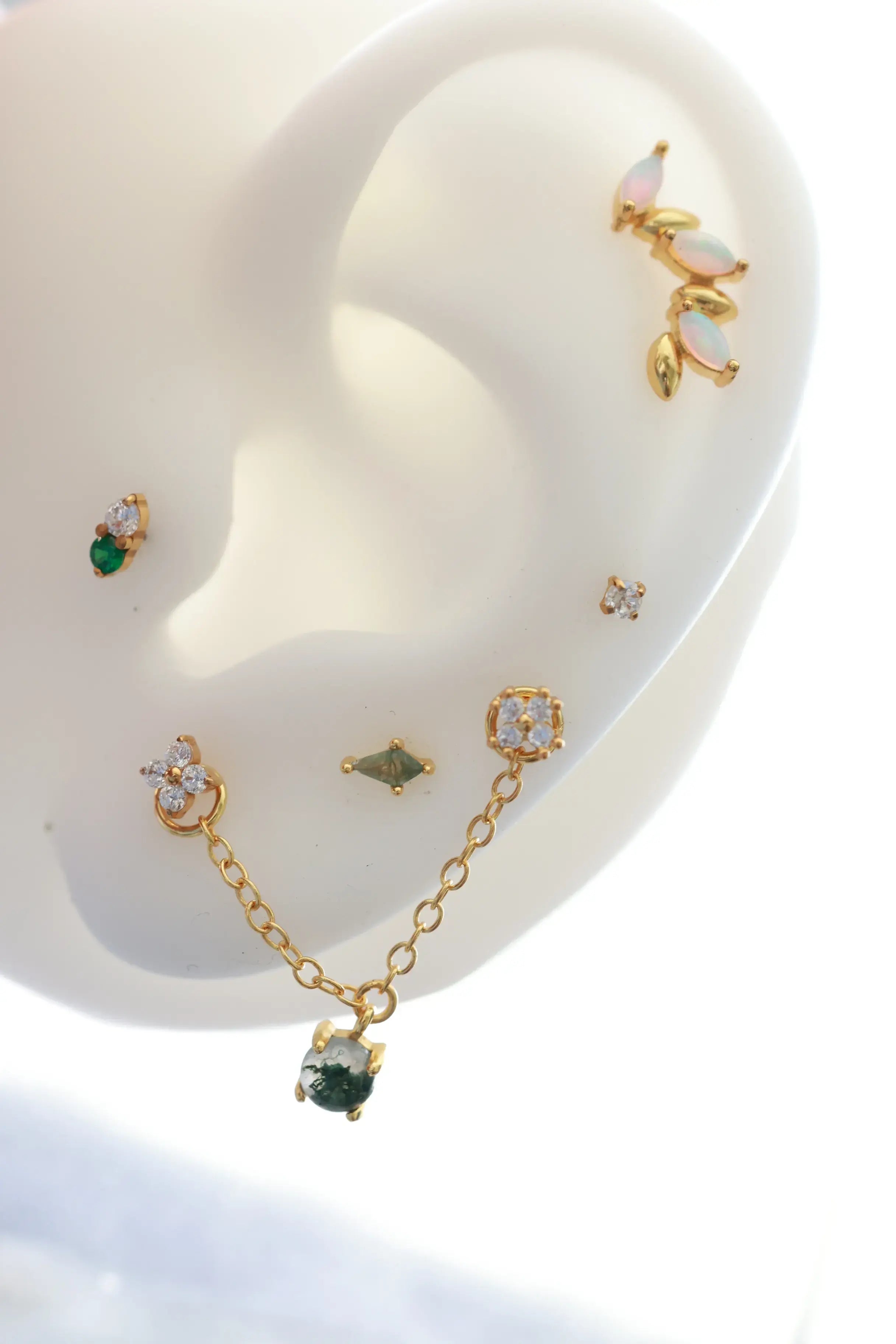 Petite Flower Flat Back Earring Piercing Stud Earring studhoop birthday gift flat back earrings flat back stud earrings gift for her push pin earrings push pin stud earrings sprout earring sterling silver stud earring for helix stud earring for women Stud Earrings Stud Earrings for Helix Piercing stud earrings gold titanium earrings