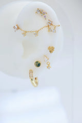 Dainty Leaf & Heart Push Pin Earring Piercing Stud Earring studhoop birthday gift flat back earrings flat back stud earrings gift for her push pin earrings push pin stud earrings sterling silver stud earring for helix stud earring for women Stud Earrings Stud Earrings for Helix Piercing stud earrings gold titanium earrings