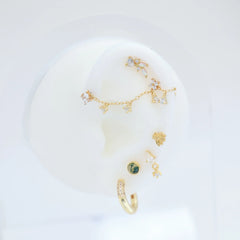 Cute Bee Flat Back Stud Earring Piercing Stud Earring studhoop bee stud earring birthday gift emerald birthstone emerald earrings flat back earrings flat back stud earrings gift for her internal thread stud earring sterling silver stud earring for helix stud earring for women Stud Earrings Stud Earrings for Helix Piercing stud earrings gold titanium earrings