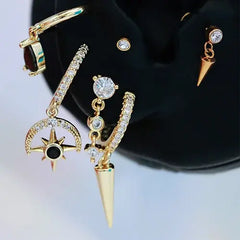 Spike Charm Tiny CZ Paved Hoop Earring Hoop Earring studhoop birthday gift cz paved earring edgy earring gift for her hoop earrings spike dangle hoop earring spike earring sterling silver white cz