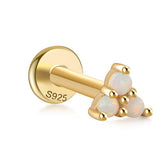 Small Triangle White Opal Flat Back Stud Earrings Gold Piercing Stud Earring studhoop birthday gift flat back stud earrings gift for her leaf stud earrings rook piercing sterling silver stud earring for helix stud earring for women Stud Earrings Stud Earrings for Helix Piercing stud earrings gold white cz stud earrings white opal