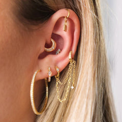 Bold Star Daith Piercing Ring Piercing Daith Ring studhoop daith earrings daith hoop earrings daith piercing daith ring star sterling silver White Cubic Zirconia