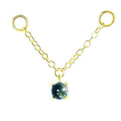 Natural Green Moss Agate Earring Chain Connector Gold Piercing Chain Earring Connnectoer studhoop birthday gift earring chain cartilage earring chain connector earring chain dangle earring chain gold earring chain helix to lobe earring chain set gift for her green moss agate layerd earring sterling silver