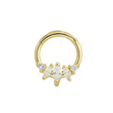 Gold Triple Marquise Daith Piercing Jewelry Gold Piercing Daith Ring studhoop black gem daith earrings daith hoop earrings daith piercing daith ring septum ring star sterling silver White Cubic Zirconia