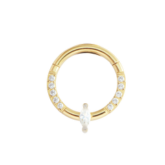 Mnimalist Single Marquise Daith Jewelry Gold Piercing Daith Ring studhoop black gem daith earrings daith hoop earrings daith piercing daith ring septum ring star sterling silver White Cubic Zirconia