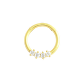 Classic White CZ Paved Nose Ring Gold Piercing Daith Ring studhoop black gem daith earrings daith hoop earrings daith piercing daith ring septum ring star sterling silver White Cubic Zirconia