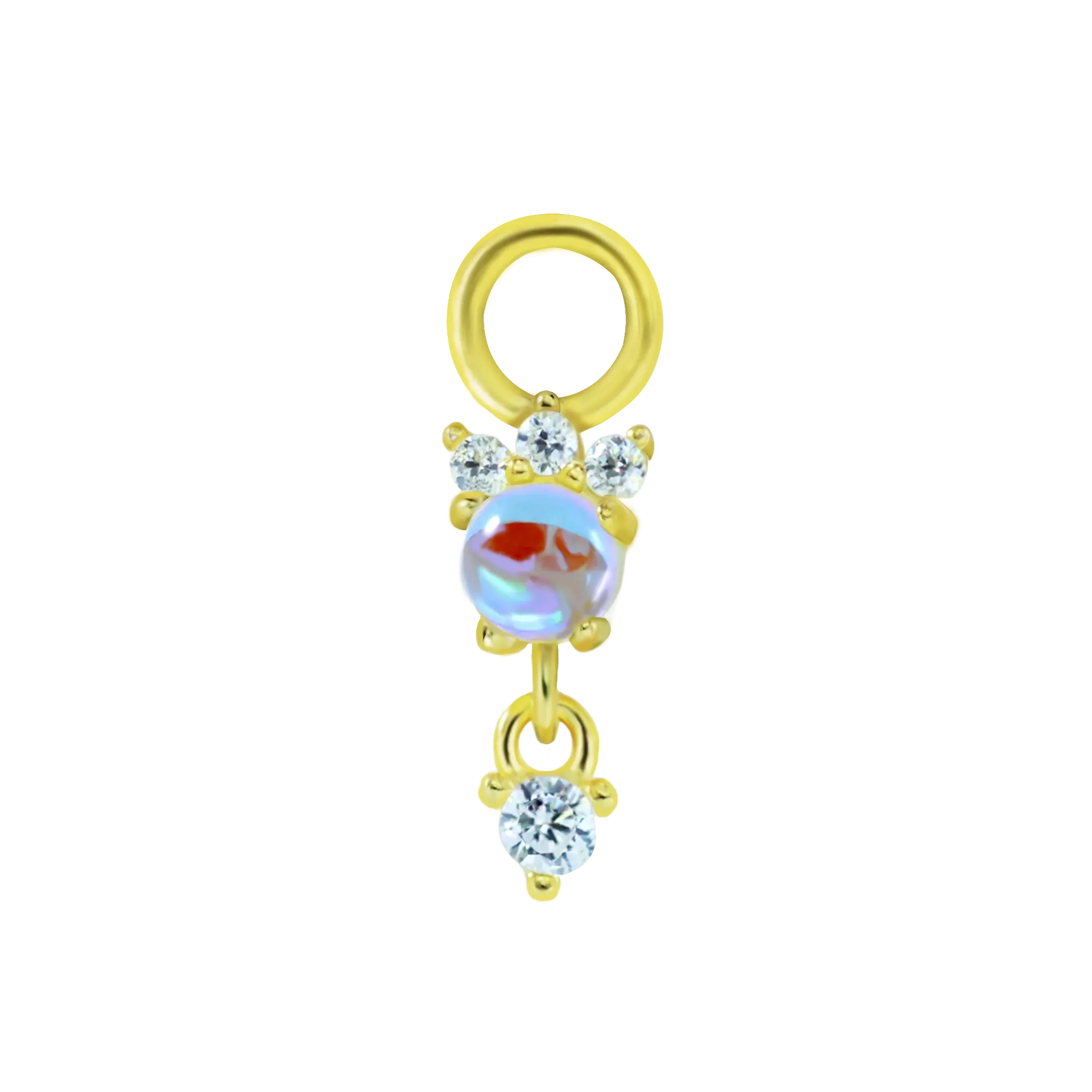 Gold Moonstone Charm for Hoop Earrings Charms for Hoop Earrings studhoop charm for hoop earrings moonstone pendent