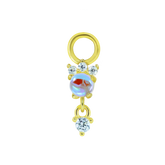 Gold Moonstone Charm for Hoop Earrings Charms for Hoop Earrings studhoop charm for hoop earrings moonstone pendent