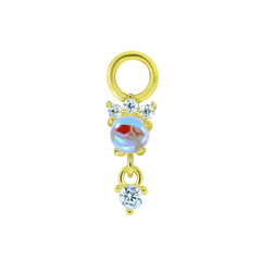 Gold Moonstone Charm for Hoop Earrings Charms for Hoop Earrings studhoop charm for hoop earrings moonstone pendent