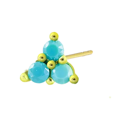 Tiny Trio Turquoise Stud Earring Gold Piercing Stud Earring studhoop birthday gift butterfly back gift for her romantic jewelry sterling silver stud earring for women Stud Earrings Stud Earrings for Helix Piercing stud earrings gold turquoise earring