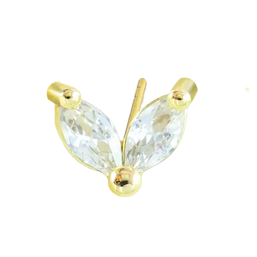 Delicate Duo Leaf Stud Earrings Gold Piercing Stud Earring studhoop birthday gift butterfly back gift for her leaf stud earrings Minimalist earring romantic jewelry sterling silver stud earring for women Stud Earrings Stud Earrings for Helix Piercing stud earrings gold