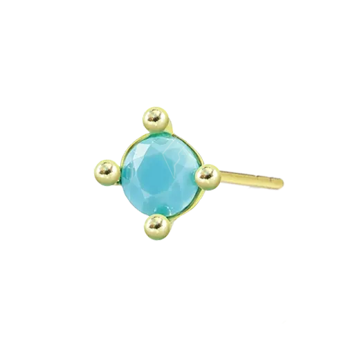 Minimalist Turquoise Stud Earrings Gold Piercing Stud Earring studhoop birthday gift butterfly back gift for her Minimalist earring romantic jewelry sterling silver stud earring for women Stud Earrings Stud Earrings for Helix Piercing stud earrings gold turquoise earring