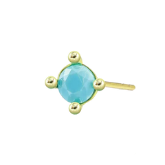 Minimalist Turquoise Stud Earrings Gold Piercing Stud Earring studhoop birthday gift butterfly back gift for her Minimalist earring romantic jewelry sterling silver stud earring for women Stud Earrings Stud Earrings for Helix Piercing stud earrings gold turquoise earring