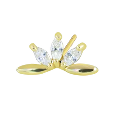 Marquise Lotus Stud Earring Gold Piercing Stud Earring studhoop birthday gift butterfly back gift for her leaf stud earrings lotus earring Minimalist earring romantic jewelry sterling silver stud earring for women Stud Earrings Stud Earrings for Helix Piercing stud earrings gold