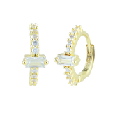 Gold Hypoallergenic Baguette Women Hoop Earrings Gold Hoop Earring studhoop ball hoop earring birthday gift edgy earring gift for her hoop earrings sterling silver