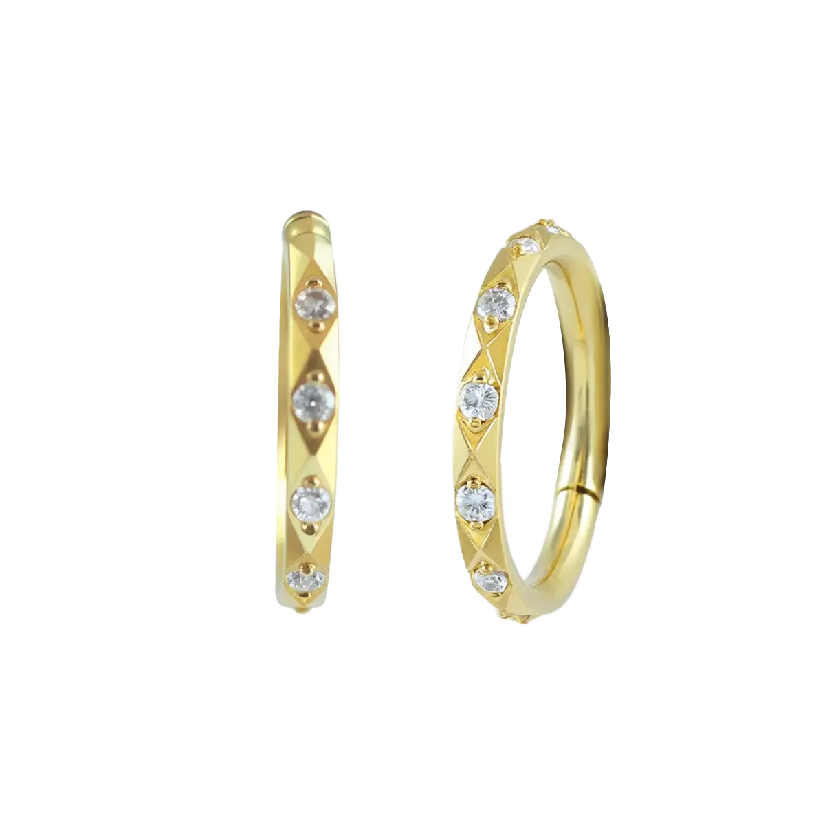 Slim Diamond Cut White CZ Pave Huggie Hoop Earrings Gold Hoop Earring studhoop birthday gift edgy earring gift for her hoop earrings sterling silver White Cubic Zirconia white cz