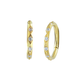 Slim Diamond Cut White CZ Pave Huggie Hoop Earrings Gold Hoop Earring studhoop birthday gift edgy earring gift for her hoop earrings sterling silver White Cubic Zirconia white cz