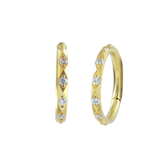 Slim Diamond Cut White CZ Pave Huggie Hoop Earrings Gold Hoop Earring studhoop birthday gift edgy earring gift for her hoop earrings sterling silver White Cubic Zirconia white cz