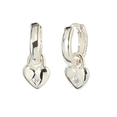 Cute Heart Lock Hoop Earrings Silver Hoop Earring studhoop birthday gift celestial jewelry cz paved earring dangle hoop earring edgy earring gift for her heart hoop earring heart lock hoop earring hoop earrings lock hoop earring sterling silver white cz