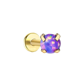 3mm Purple Opal Flat Back Push Pin Earring Gold Piercing Stud Earring studhoop 3mm birthday gift flat back earrings flat back stud earrings gift for her leaf stud earrings purple opal push pin earrings push pin stud earrings rook piercing sterling silver stud earring for helix stud earring for women Stud Earrings Stud Earrings for Helix Piercing stud earrings gold titanium earrings