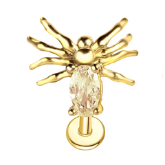 Sparkle Spider Push Pin Stud Earring Gold Piercing Stud Earring studhoop birthday gift flat back earrings flat back stud earrings gift for her push pin earrings push pin stud earrings spider earring sterling silver stud earring for helix stud earring for women Stud Earrings Stud Earrings for Helix Piercing stud earrings gold titanium earrings