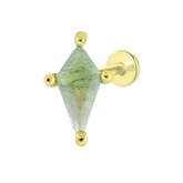 Mini Kitecut Green Moss Agate Flat Back Stud Earrings Gold Piercing Stud Earring studhoop birthday gift flat back earrings flat back stud earrings gift for her green moss agate internal thread stud earring sterling silver stud earring for helix stud earring for women Stud Earrings Stud Earrings for Helix Piercing stud earrings gold