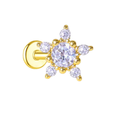 Sparkle Star Flat Back Push Pin Earring Gold Piercing Stud Earring studhoop birthday gift flat back earrings flat back stud earrings gift for her leaf stud earrings push pin earrings push pin stud earrings sterling silver stud earring for helix stud earring for women Stud Earrings Stud Earrings for Helix Piercing stud earrings gold titanium earrings white cz stud earrings white opal